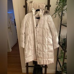 Eddie Bauer White Down Winter Jacket